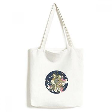 Imagem de Flower Japan Hippocampus Ukiyo-e sacola de compras bolsa casual bolsa de mão