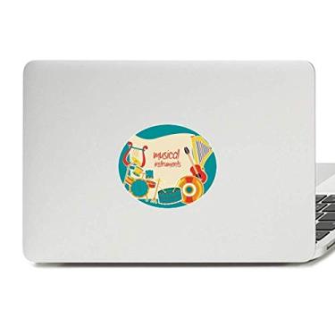 Imagem de Headset Drum Music Instruments Padrão Vinil Emblema Gráfico Laptop Adesivo Notebook Decalque