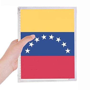 Imagem de Caderno com a bandeira nacional da Venezuela com estampa de folhas soltas em espiral recarregável