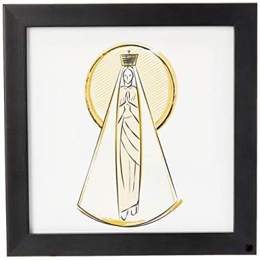 Imagem de Arte Maníacos Arte Maníacos Quadro Decorativo Tela Canvas Nossa Senhora De Fátima Fundo Branco, 65x46cm (Moldura Caixa Laca Preta)