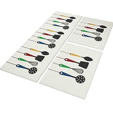 Imagem de Tapete Cozinha Acessório Cozinha Bg 120x40 + 2 Capacho 60x40