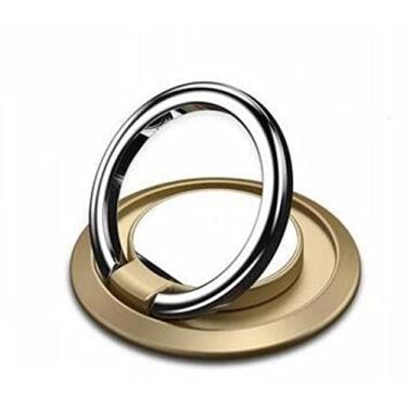 Imagem de Suporte de anel de telefone com rotação de 360° para suporte magnético de carro compatível com todos os smartphones – dourado