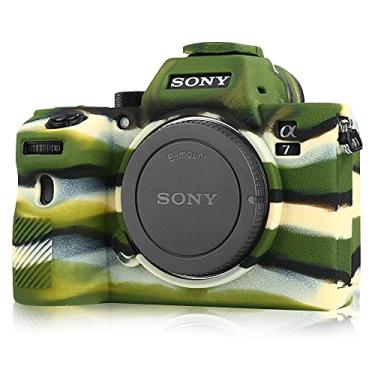 Imagem de STSEETOP Capa para câmera compatível com Sony A7III A7RIII Sony ILCE-7RIII A73 A7R3 - Capa protetora de silicone DSLR Skin, gaiola destacável, à prova de choque, à prova de poeira (camuflagem)