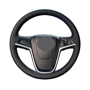 Imagem de JEZOE Revestimento de volante de carro costurado à mão em couro preto, adequado para Opel Astra (J) 2010-2015 Ampera 2012 Zafira Tourer