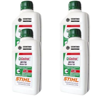 Imagem de KIT Com 4 Unidades de Óleo 2 Tempos Castrol Stihl 8017H 500ml Lubrificante Ideal Para R...