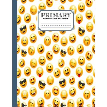 Imagem de Caderno de composição primária: Caderno de composição primária notas K-2, diário de histórias com linha média pontilhada e espaço de imagem - capa de emoji de Ludmilla Janssen | 120 páginas de histórias, tamanho 21,5 cm x 28 cm