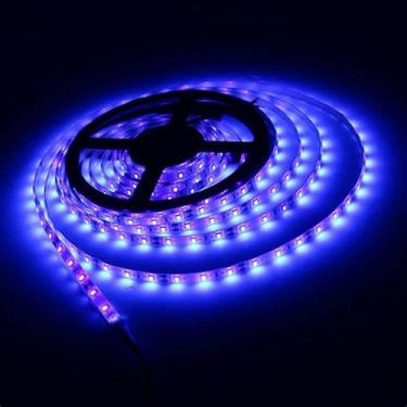 Imagem de Fita De Led Azul Com Silicone 300 Leds Smd 5050 12V Rolo De 5 Metros A