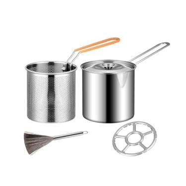 Imagem de Generic Fritadeira profunda, panela de cozinha, aquecedor de manteiga, panela de sopa, coador de macarrão, fritadeira japonesa tempura para restaurante, com escova de panela