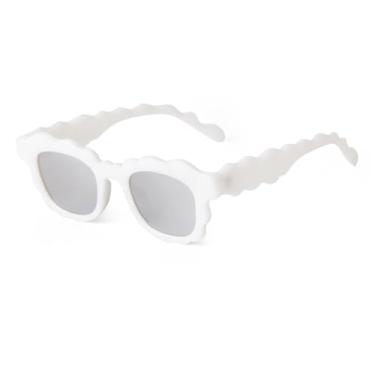 Imagem de Óculos de sol redondos pequenos femininos armação irregular óculos de sol lentes tons femininos uv400, c5, tamanho único