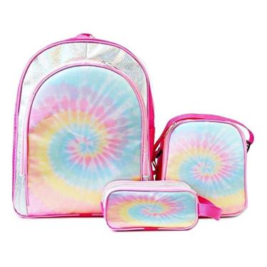 Imagem de Import Mochila Bolsa Tie Dye Costas Lancheira Estojo Kit