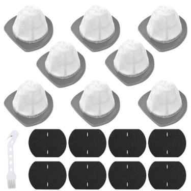 Imagem de Pacote com 8 filtros de substituição 2033 compatível com aspirador de pó leve sem saco Bissell 20331, 2033, 20336, 20339, 2033M, 8 filtros de malha, 8 filtros de espuma, peça de substituição # 1611508