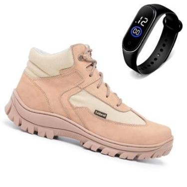 Imagem de Bota Coturno Resistente Estilo Militar Para Fazer Academia Cano Baixo Reforçada + Relógio-Masculino