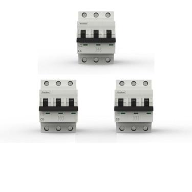 Imagem de DISJUNTOR ENERBRAS TRIPOLAR 6A CURVA C 3 POLOS MODELO DIN