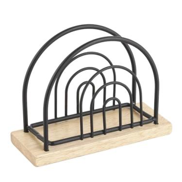 Imagem de Porta Guardanapo em Metal com Base de Madeira L13Xp5Xa9,2Cm L Hermitage - Full Fit