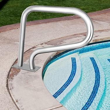 Imagem de Corrimão de piscina, trilho de mão de piscina, trilho de mão de montagem fácil, para rampa de piscina, escadas de natação, parque aquático