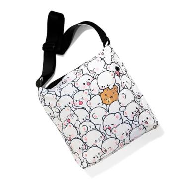 Imagem de Milkmochabear Bolsa tiracolo transversal Overwhelmed, mercadoria autêntica, unissex, feminina, masculina, ajustável, multiuso com bolso com zíper para viagem, casual, compras, diversão, fofo, adorável