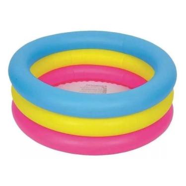 Imagem de Piscina Inflável De Anéis Coloridos Redonda 66 Litros Dm Toys