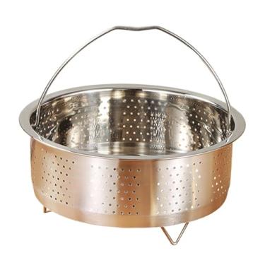Imagem de Ioensy Cesta de vapor de aço inoxidável, cesta de vegetais, filtro para panelas e potes, inserção de vapor para cozinha, bolinhos de casa, 20x9.5cm