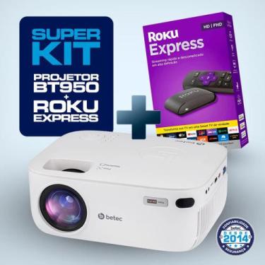 Imagem de Kit Projetor Betec BT950 3200 Lumens Full HD + Roku Express Smart Wifi