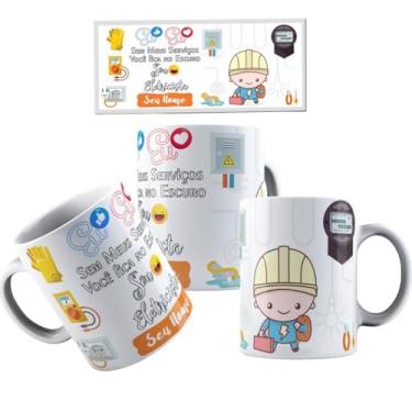 Imagem de Canecas de Porcelana Branca Personalizadas Coleção Profissões 4 (Eletricista2)
