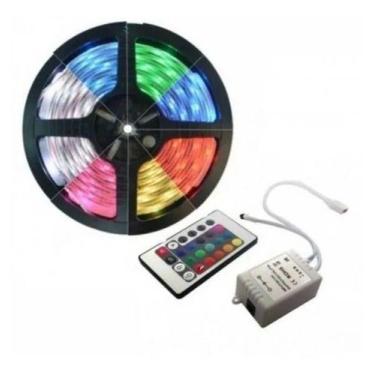 Imagem de Fita Super Led 5m Rgb 5050 Prova D'agua+controle - oem