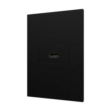 Imagem de Tomada Recta Satin USB 2A Com Placa Black Universal - BLux