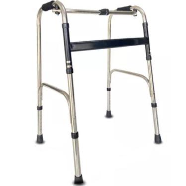 Imagem de Andador 2 Barras Idoso Adulto Dobravel Articulado Fixo Regulavel 120kg