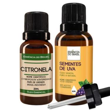 Imagem de Kit Óleo Essen. Citronela 20Ml + Vegetal Sementes Uva 30Ml - Essência 
