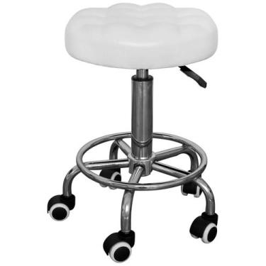 Imagem de Cadeira Mocho Bola Fit Apoio Branco Estek Dentista Estética, Branco