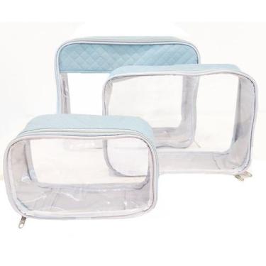 Imagem de Kit 3pç Organizador Mala Maternidade Porta Objetos Necessaire Transpar