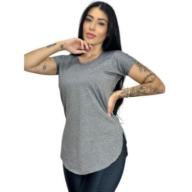 Imagem de camisa feminina blusa tapa bumbum academia - TB modas, Cinza, G
