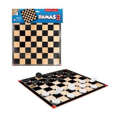 Imagem de Jogo Dama Clássico Feito em Madeira MDF - Coluna