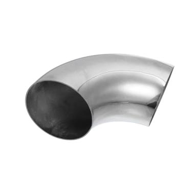 Imagem de Hihaha 1 peça OD 3,5 polegadas 90 graus mandril curva cotovelo SS304 tubo de curva de aço inoxidável tubo de cotovelo de exaustão para carro sistema de escape modificado tubulação 8.9 cm tom prateado