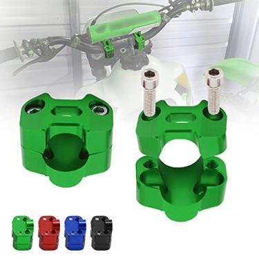 Imagem de Suporte de guidão de motocicleta 22 mm (7/8") Suporte de barra adaptador de troca com braçadeira para 28 mm substitui guidão de 22 mm aumenta 15 mm altura polarbear (verde)