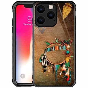 Imagem de CARLOCA Capa compatível com iPhone 11, capas para iPhone 11 para meninas, mulheres, meninos, design de padrão indiano com ponta de flecha nativa americana à prova de choque, capa antiarranhões para