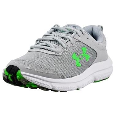 Imagem de Under Armour Charged Assert 10 Tênis de corrida masculino, (103) Tela cinza moderno/cinza moderno/verde, 13 X-Wide