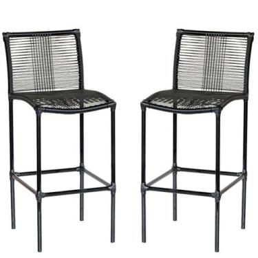 Imagem de 2 Banquetas Havaí Corda Sintética Proteção Raio UV para Bar, Ilha de C