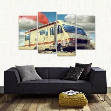 Imagem de Quadro Decorativo Breaking Bad Trailer Em Tecido 4 Peças 1Re - Wall Fr