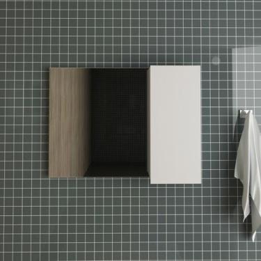 Imagem de Espelheira para Banheiro 1 Porta 3 Prateleiras 80x60cm Branco - Tecno 