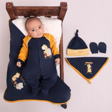 Imagem de Saida maternidade roupa de bebe menino azul - Pandora Kids, Azul marin