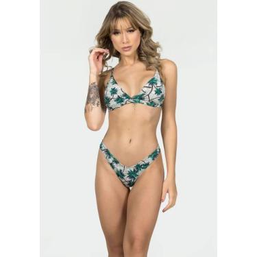 Imagem de Biquíni Vekyo Asa Delta Cintura Bojo Fio Dental Estampado, M, Sortido,