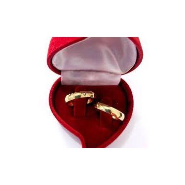 Imagem de Alianças Noivado 4 mm Ouro 18 Kilates Maciça Casal Par Resistente Bole