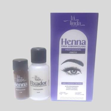 Imagem de Lá Linda - Henna Profissional Para Sobrancelhas 1,5g, Preto