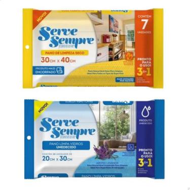 Imagem de Pano Limpeza A Seco Limpa Vidros Prático Rápido Descartável - SERVE SE