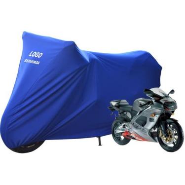 Imagem de Capa Protetora Para Moto Aprilia RSV Mille Com logo - Mz, Azul