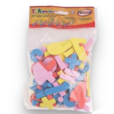 Imagem de EVA Didático 5cmx5mm Números Grandes 60 Peças - EVAMAX, Colorido