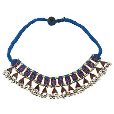 Imagem de Mehrunnisa Colar gargantilha tribal afegã para mulheres, Metal