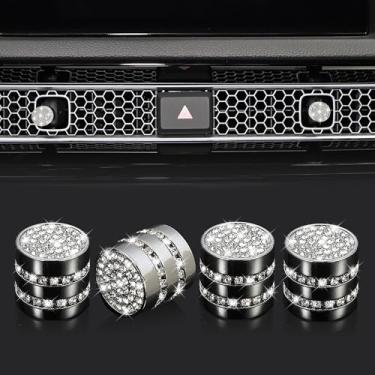 Imagem de TOMALL Capa de botão de saída de ventilação CA Bling compatível com Honda Civic 2022-2024 4 peças puxador de saída de ar condicionado externo tampa de anel de ventilação A/C capa externa acabamento