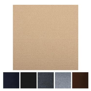 Imagem de SOOKEA Carpetes Em Placas Descascam e Colam, Piso de Carpete Autoadesivo Em Placas 20 Placas/20 Pés Quadrados Antiderrapantes, Carpetes Em Placas Acolchoadas Macias para Cozinha, QPacote Com 20,Cáqui