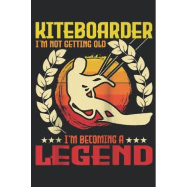 Imagem de Kiteboarder Becoming A Legend Kiteboarding Kitesurfing Raglan Baseball Funny: Lined Journal Notebook To Do Schedule, Medium 6x9 Inches, 100 Pages, Printed Cover